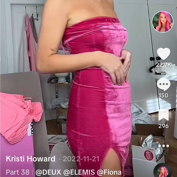 Velvet strapless dress - small - Picture 3 of 5